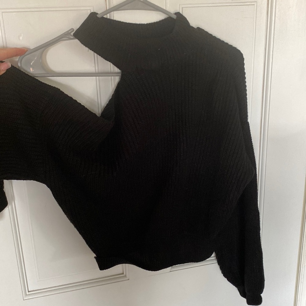Pretty little thing black cut out neck sweater